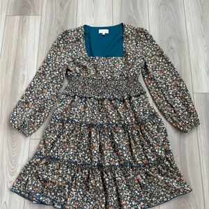 Pink Lily Floral Long Sleeve Mini Dress